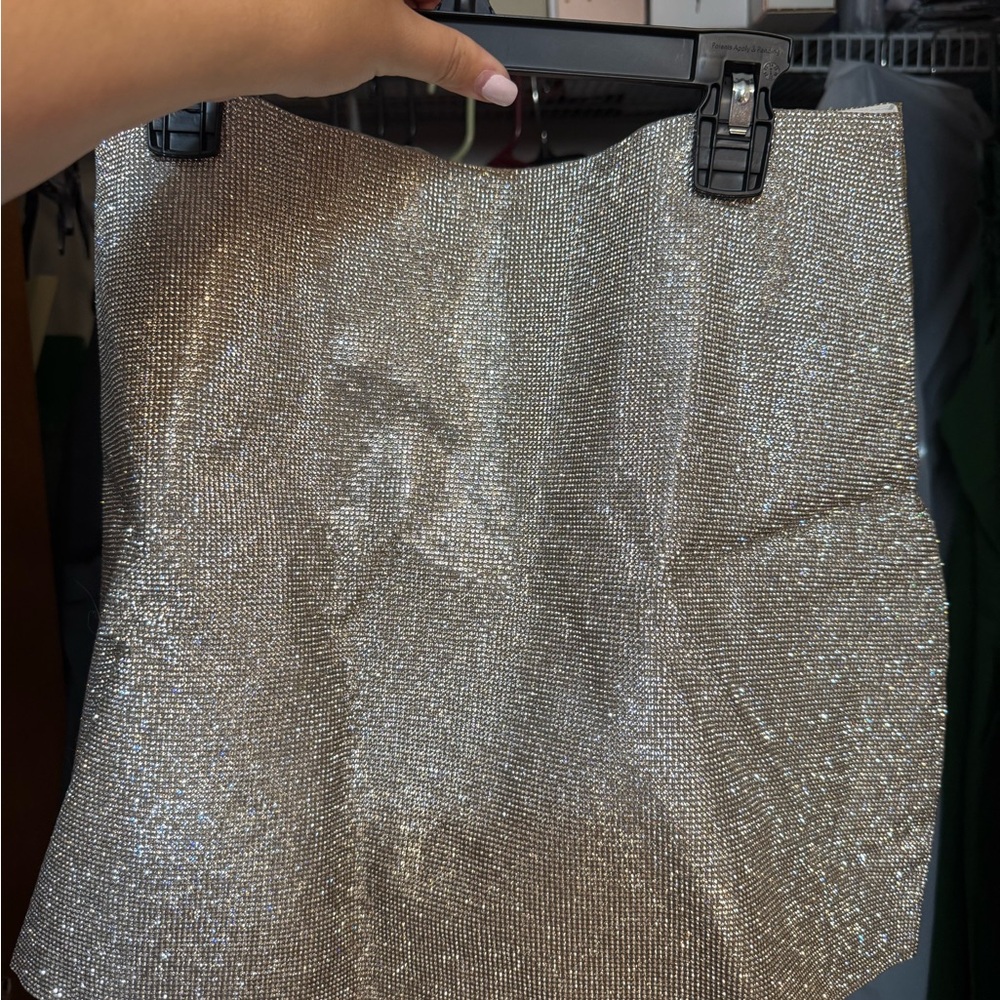 Vici Glittering Silver Skirt